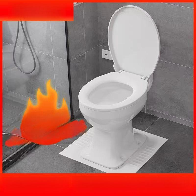 재래식 변기 좌변기 농막 화장실 플라스틱 공사장 푸세식 커버 표준 대형 사각 입구+뚜껑+물탱크+각도 210mm - 상품 이미지