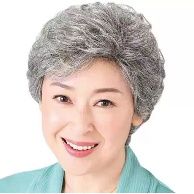 백발가발 벌칙 헤어 코스프레 아줌마가발 연극 행사용 수입 실크 내추럴 블랙 헤어네트+스틸빗 - 상세 이미지 2