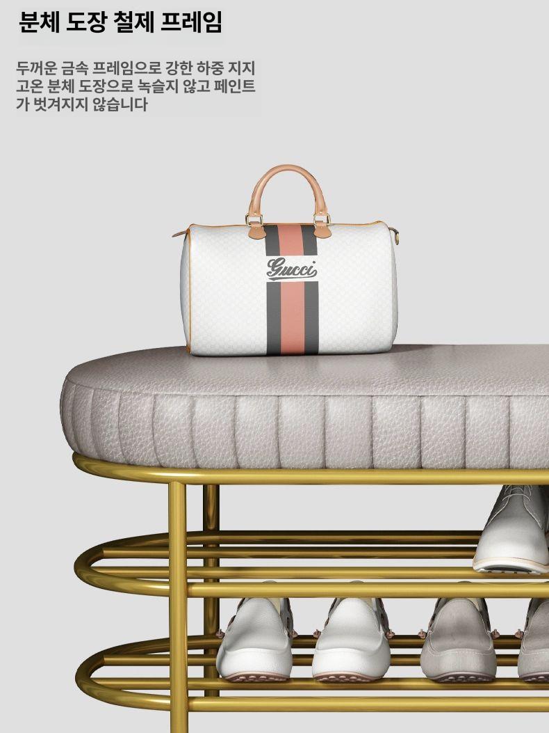 벨벳 현관 벤치 거실 매장 오렌지 수납 낮은의자 북유럽 신발장 라운지 대기 공항 럭셔리 테크 패브릭 그레이 60cm - 상세 이미지 5