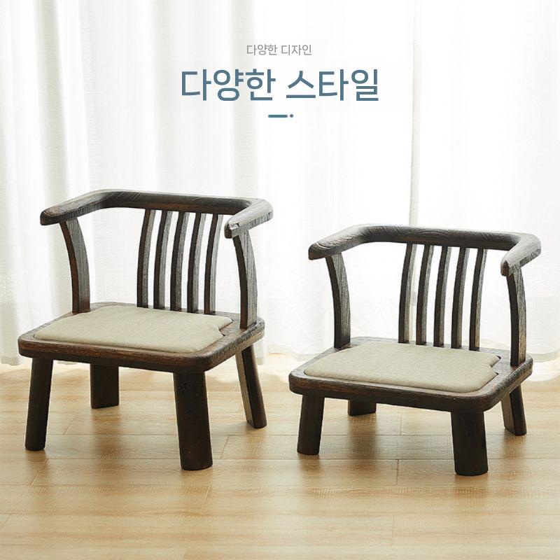 앉은뱅이의자 원목 등받이 좌식의자 일본식 바닥 참선의자 오동나무(7각) 하드페이스 - 상세 이미지 4