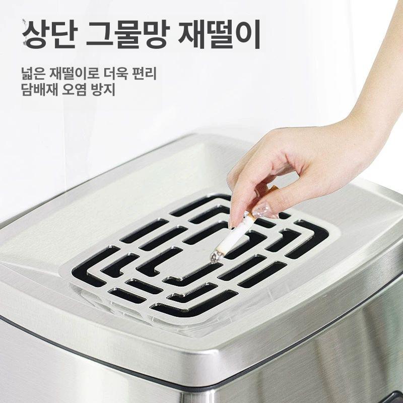 스텐 재떨이 쓰레기통 담배꽁초 20L 업소용 흡연실 휴지통 정사각형 신형 스테인리스 - 상세 이미지 4