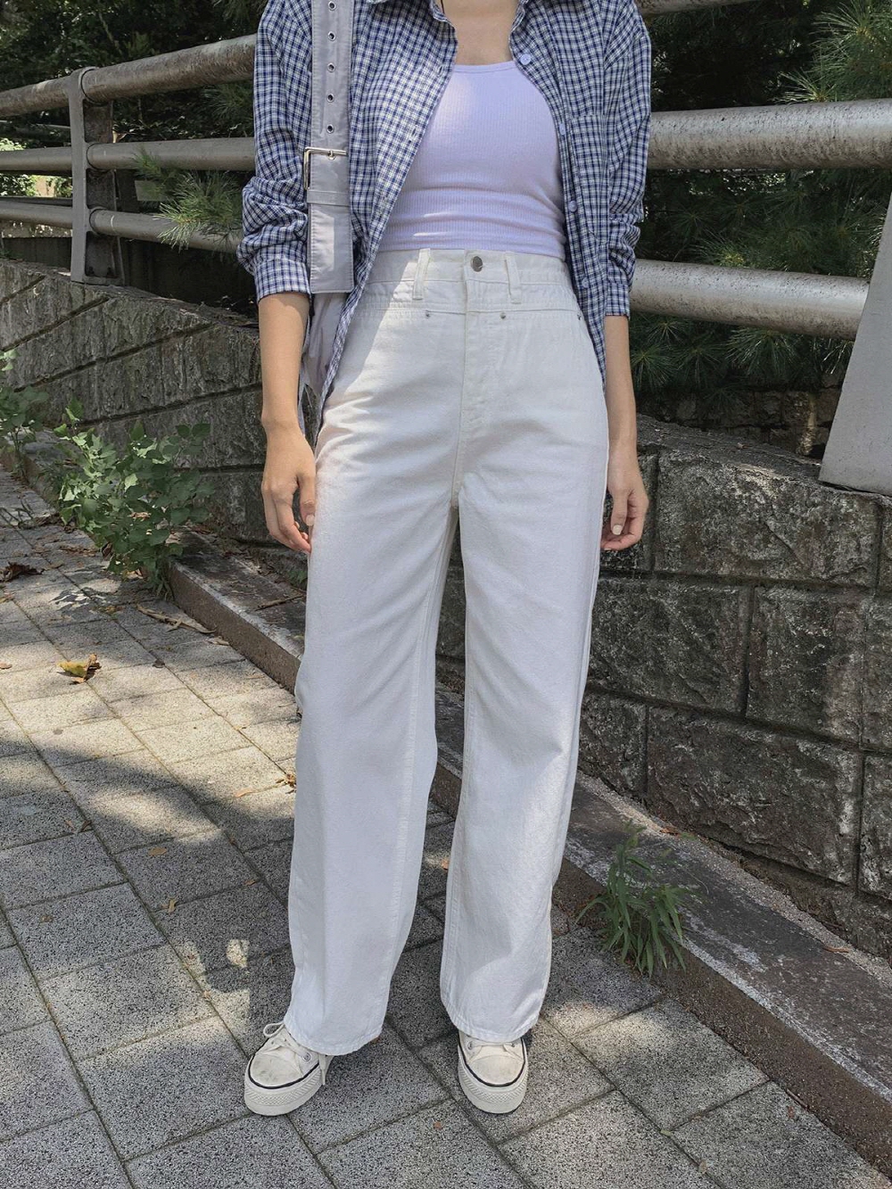 일자바지 세미와이드팬츠 앞포켓 뒷밴딩 면팬츠 - 상세 이미지 3