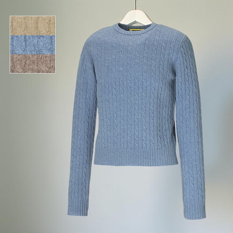 오니츠카타이거 로고 패치 니트 탑 여성 스웨터 2183B551 LIGHT BLUE L