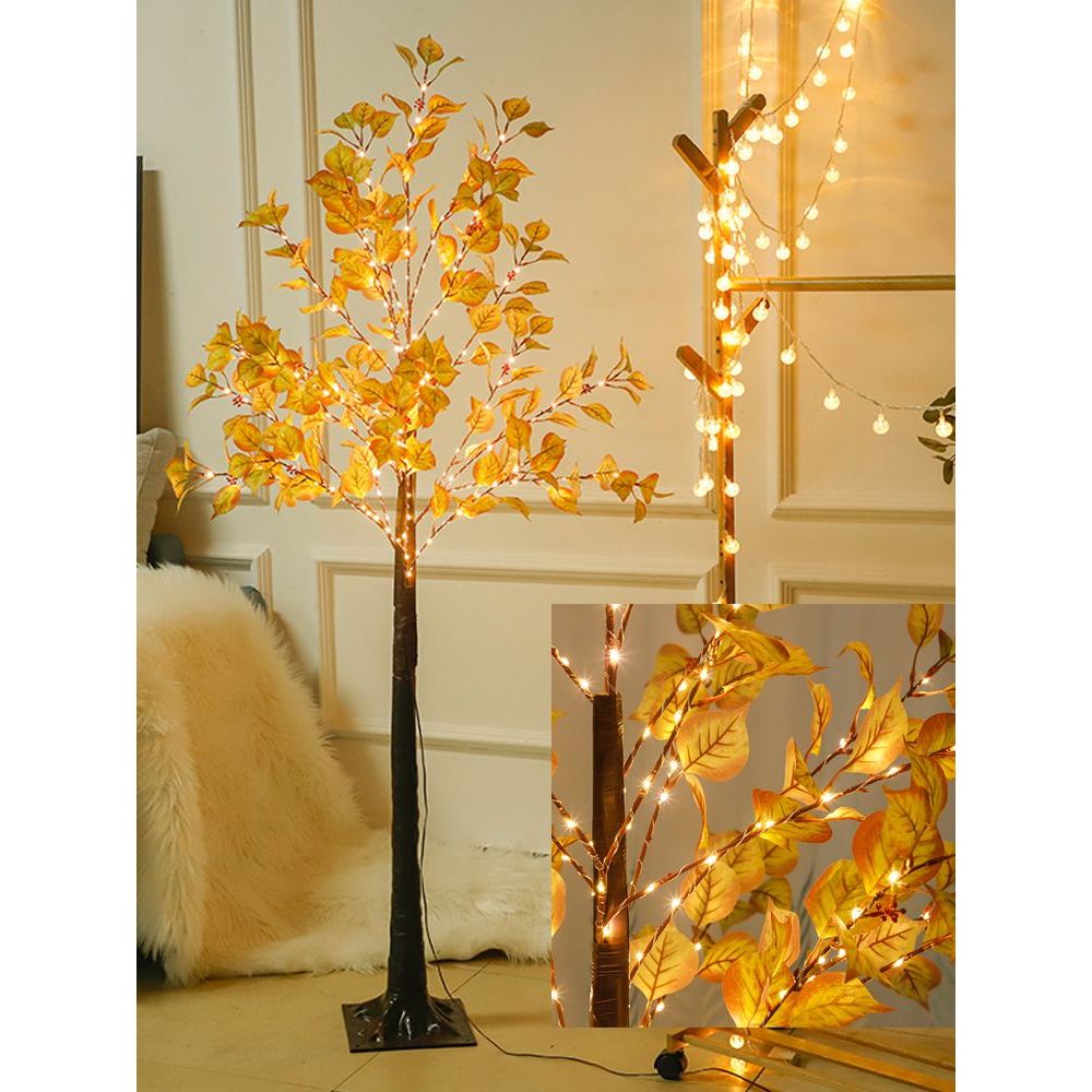 led 조명 무드등 자작나무 단풍 소품 램프 인테리어 요정 단풍나무 야자수 높이 45CM USB 푸시 (USB 플러그인은 두 가지 용도로 사용할 수 - 상품 이미지