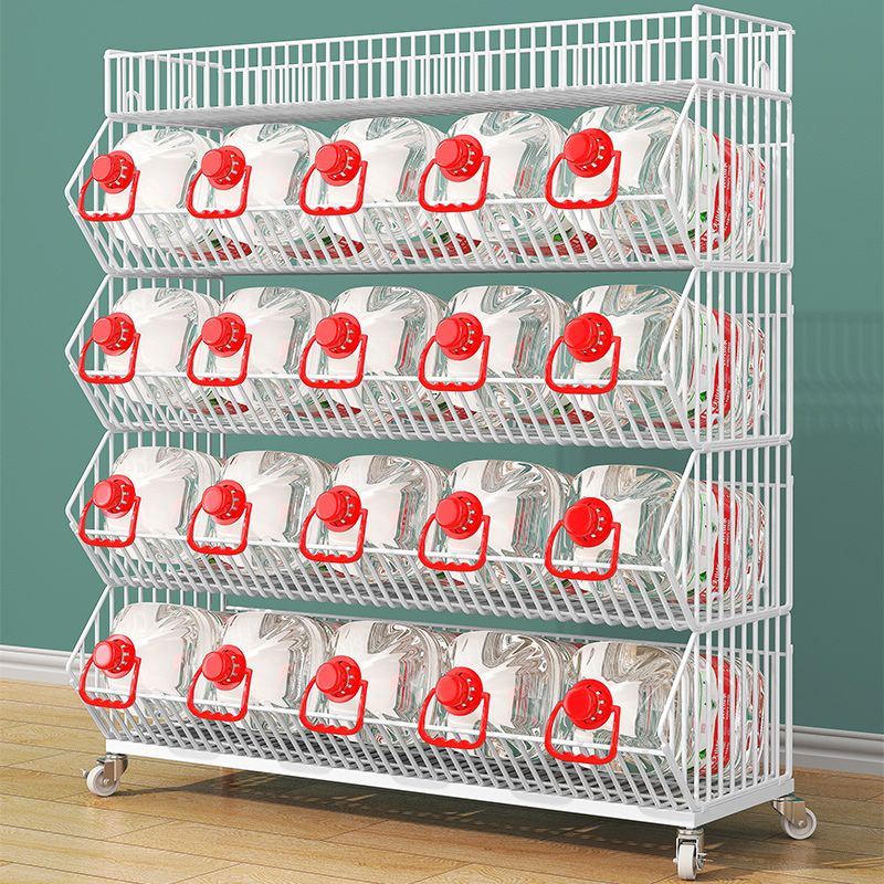 5단 간식팬트리 경사 철재 랙 pc방 바구니 진열 화이트 2단 46cm 이미지 6