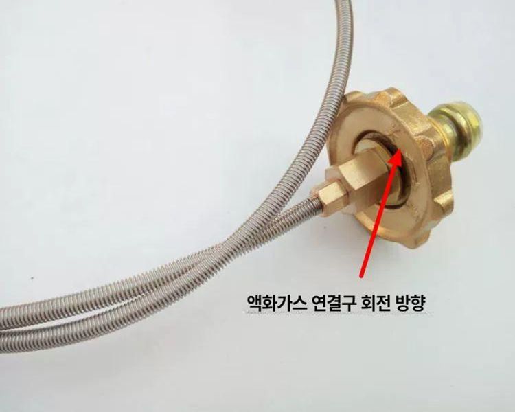 LPG충전호스 가스 노즐 부품 연결호스 접속부 밸브 액화가스 연결관 3m 풀 메탈 위빙 튜브 헤어라인 - 상세 이미지 4