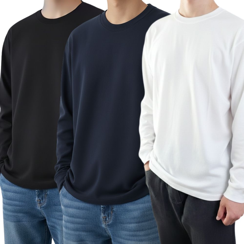 국산 남자 얇은 긴팔티 면티 20수 30수 f/w - 상세 이미지 2