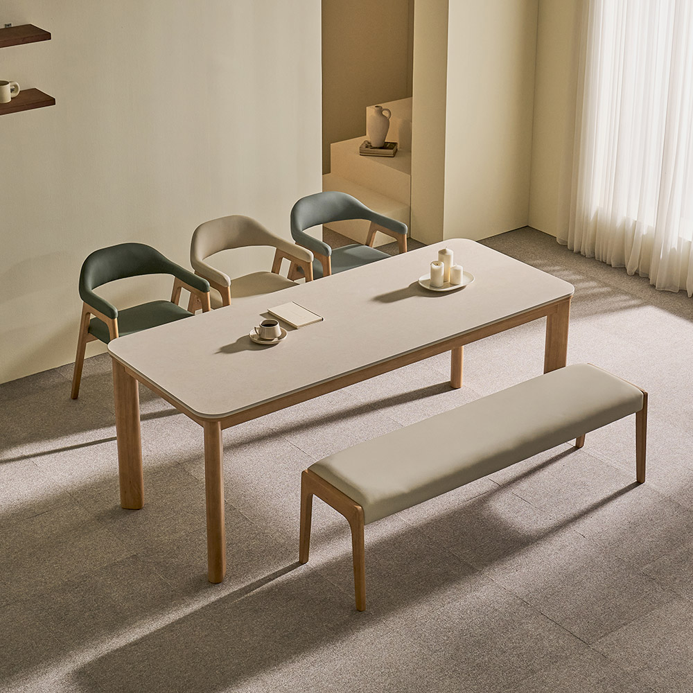 쏠앤까사 올리브 고무나무 원목 포세린 세라믹 식탁세트 4인용 6인용 1400 1600 1950