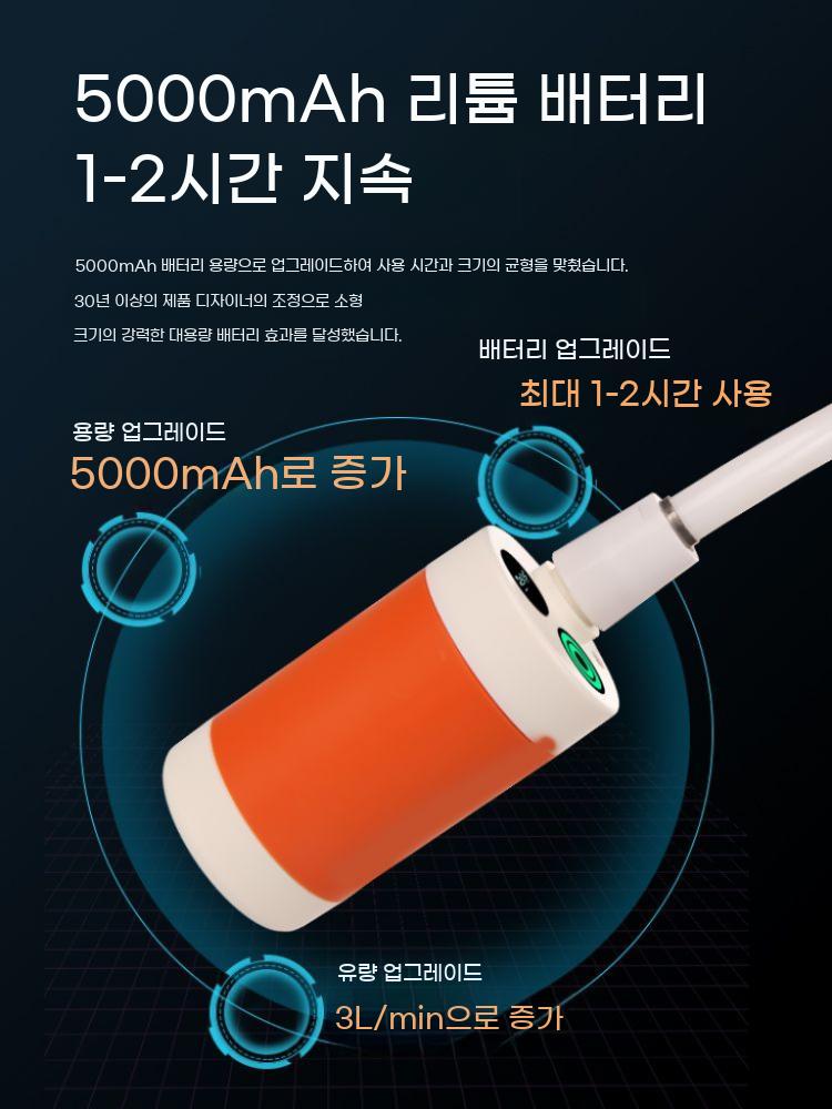 휴대용 무선 샤워기 캠핑 이동식 충전식 간이 야외 펌프 - 상세 이미지 4