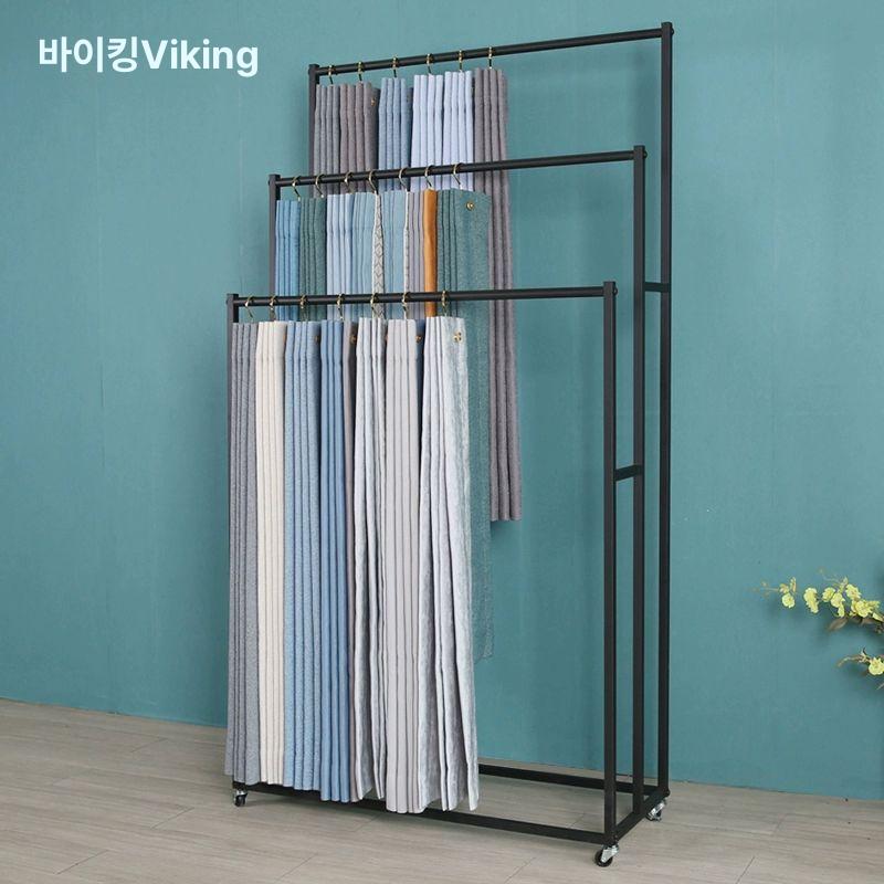 소품 원단진열대 매대 포장지 블랙 진열대 행거 1.5m 골드 행잉 카드 랙 100cm - 상세 이미지 3