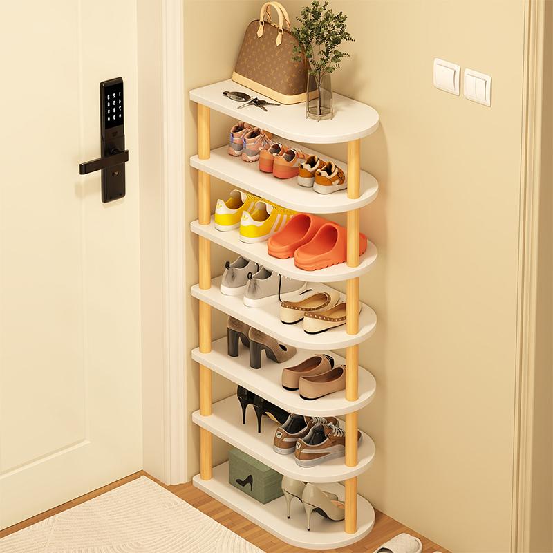 모서리신발장 코너 틈새 원목색 기숙사 선반 미니멀 모서리 보관대 공간절약 정리대 48cm 3단 신발6켤레수납 A - 상품 이미지