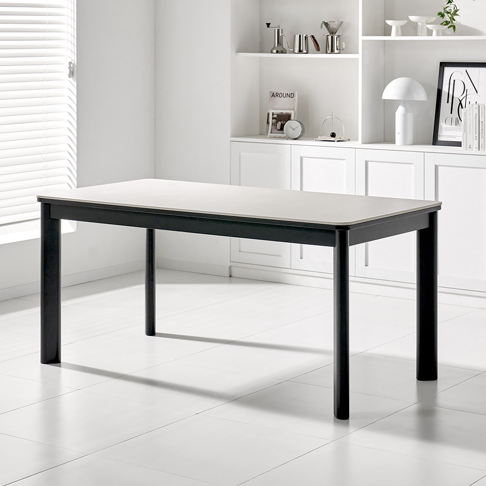 쏠앤까사 블랙 어반 고무나무 원목 포세린 세라믹 식탁세트 4인용 6인용 1400 1600 1800