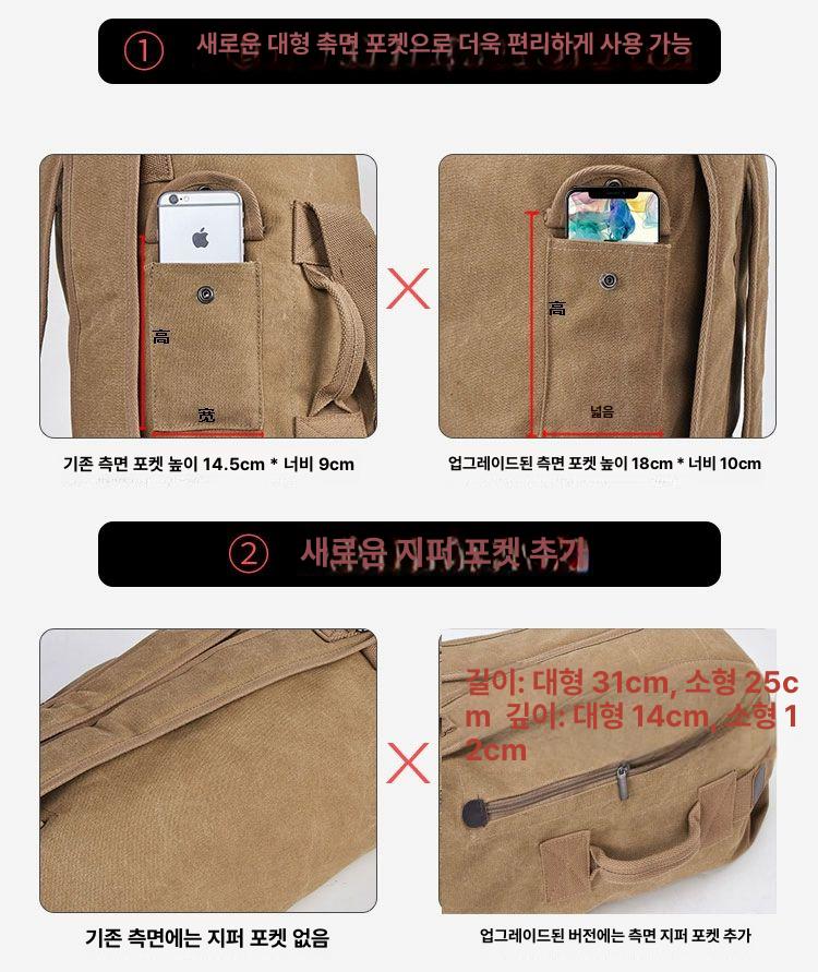 더블백배낭 군인백팩 더플백 군대더블백 밀리터리가방 카키 스몰 - 상세 이미지 5