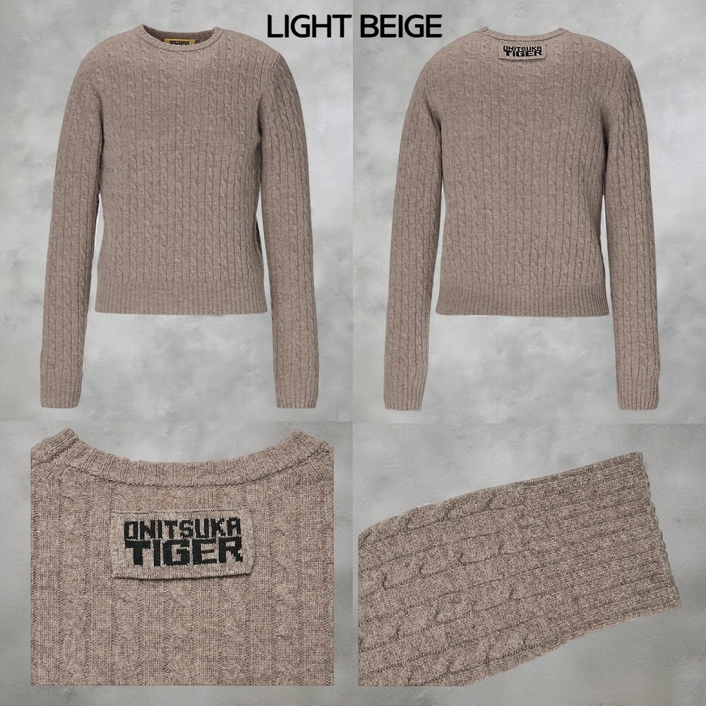 오니츠카타이거 로고 패치 니트 탑 여성 스웨터 2183B551 LIGHT BLUE L - 상세 이미지 2