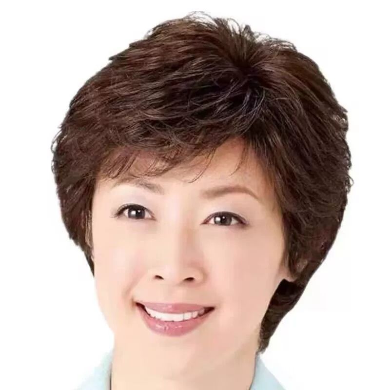 백발가발 벌칙 헤어 코스프레 아줌마가발 연극 행사용  수입 실크 내추럴 블랙 헤어네트+스틸빗 - 상품 이미지