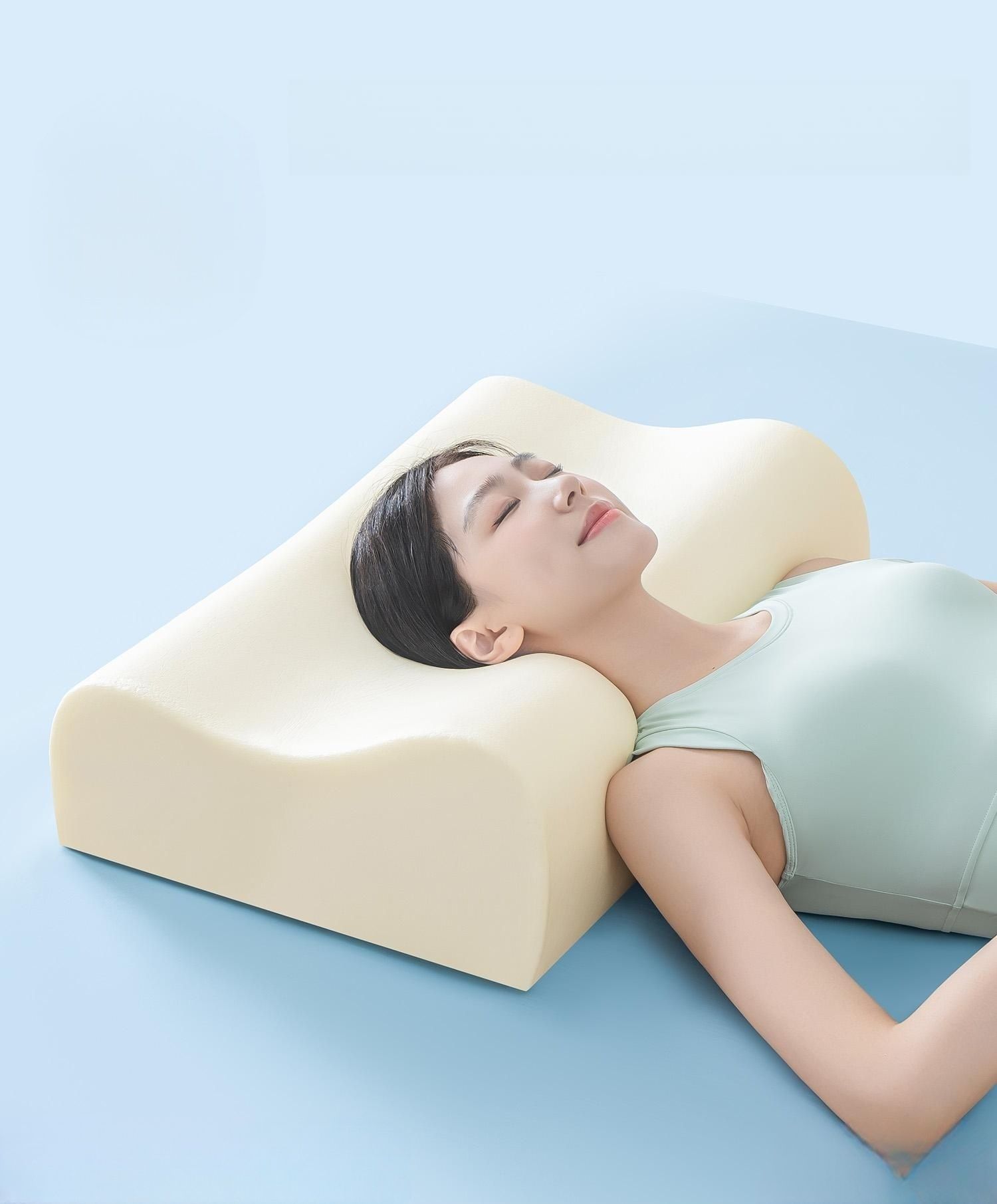 편안한 숙면 메모리폼 접이식 라텍스 베게 커버포함 메모리 베개커버 꿀잠 경추베개 롤팩 일체형 성형 12cm 벨벳 로고 - 상품 이미지
