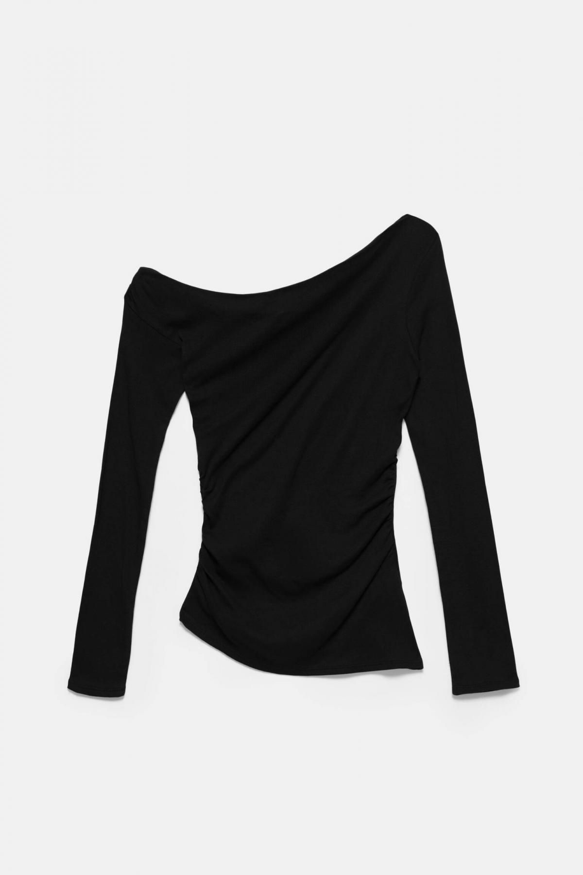 풀앤베어 모던 언발란스 긴팔 탑 7152/340 BLACK - 상품 이미지