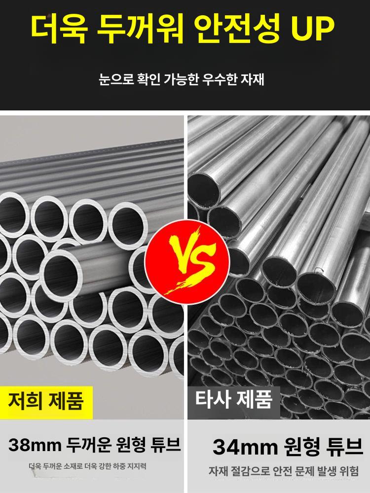 이동식 아시바 PT 바퀴 사다리 계단 3단 비계 작업대 135x120x60 회전 바퀴+미끄럼 - 상세 이미지 4
