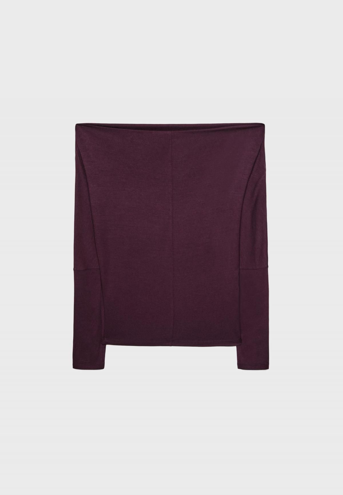 스트라디바리우스 모달블렌드 루즈핏 비대칭넥 긴팔 티셔츠 6681/966 PURPLE - 상세 이미지 2