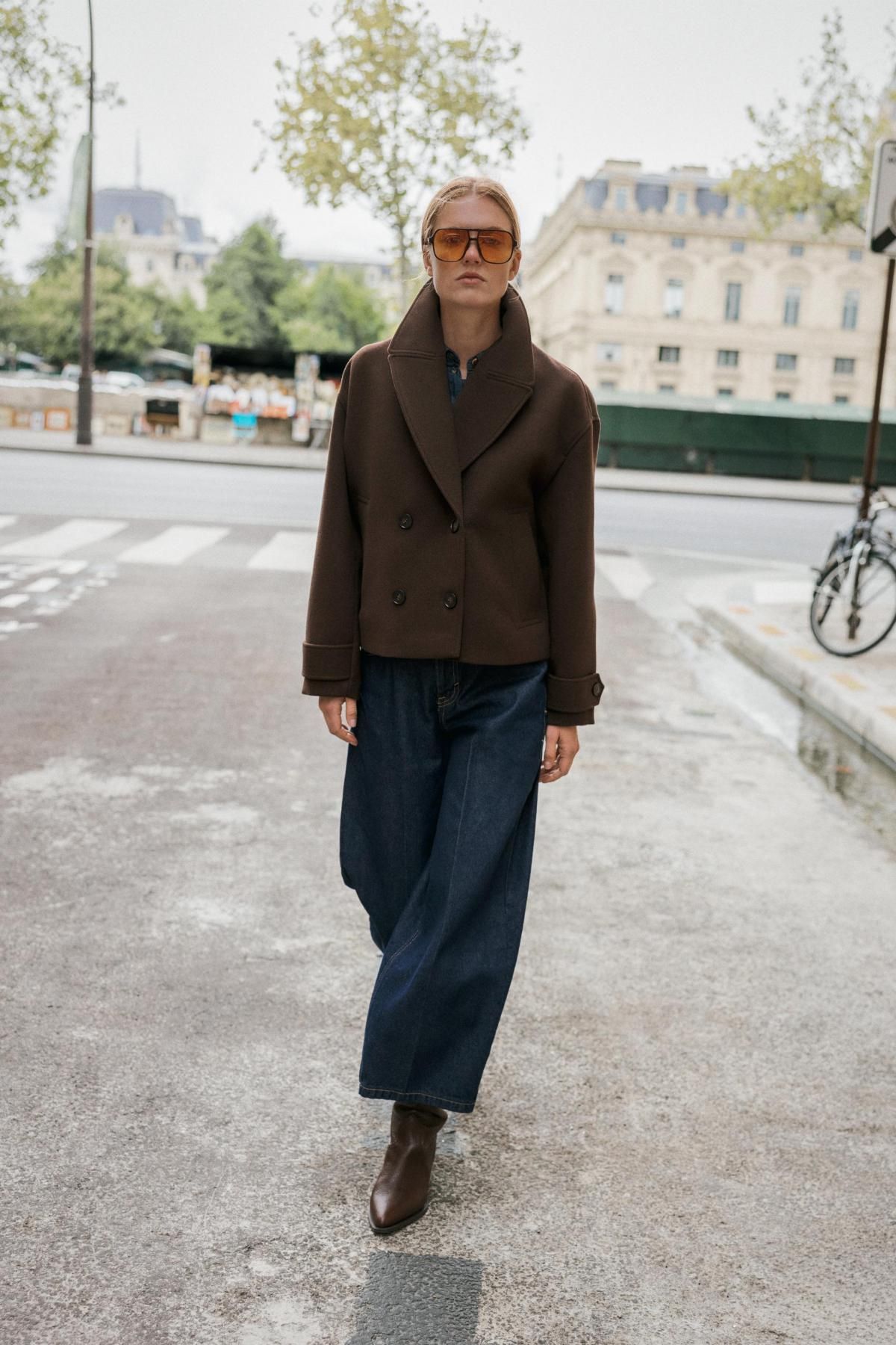 자라 브라운 클래식 더블브레스트 숏코트 3046/297 BROWN - 상세 이미지 2