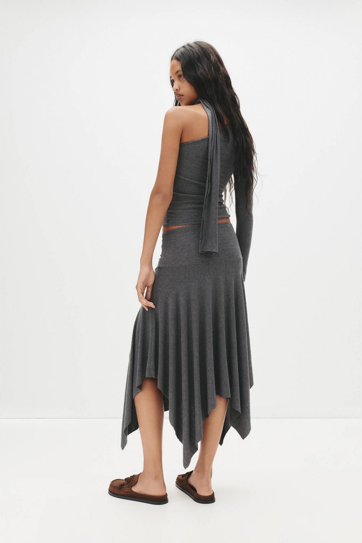 풀앤베어 소프트터치 언발란스넥 테크니컬 긴팔 티셔츠 7150/441 ANTHRACITE GREY - 상세 이미지 5