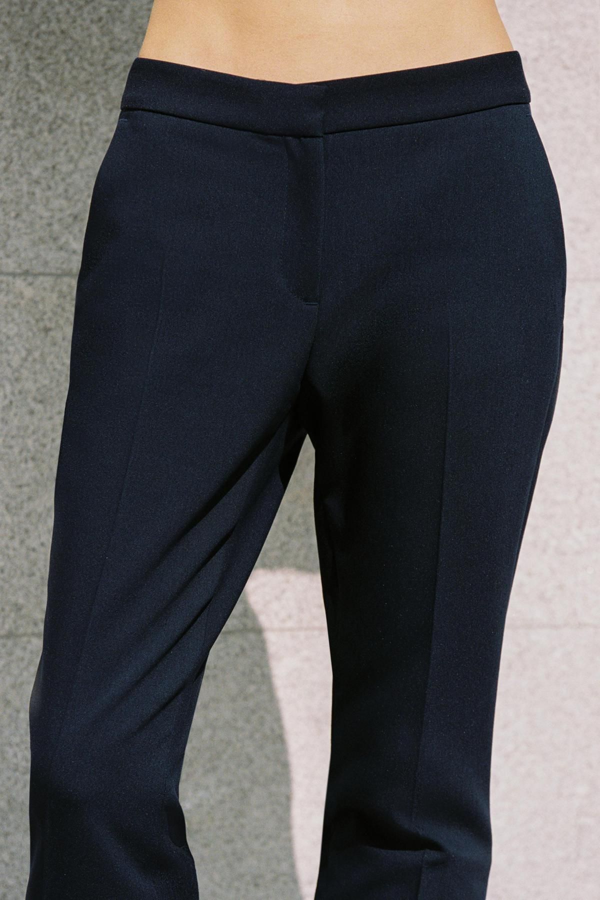 자라 하이웨이스트 플레어 슬랙스 팬츠 8583/593 NAVY BLUE - 상세 이미지 4