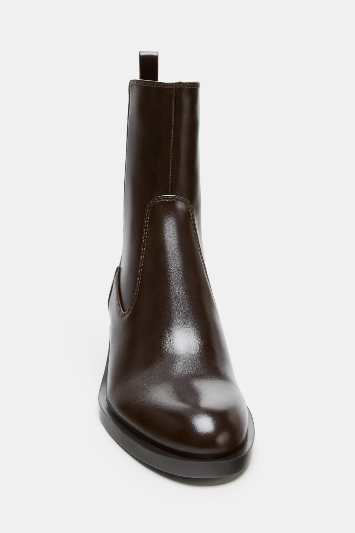 자라 모던 메탈 디테일 로우힐 앵클부츠 2151/610 BROWN - 상세 이미지 5