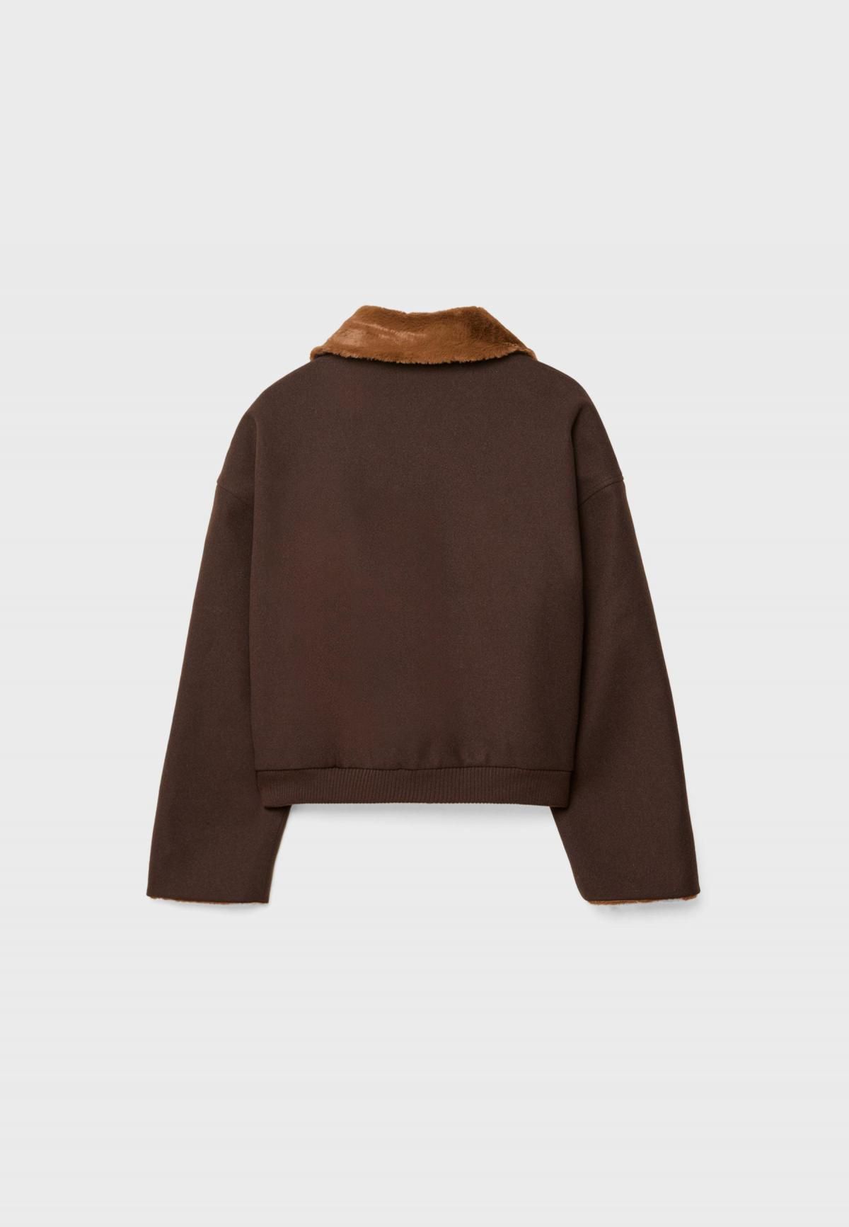 스트라디바리우스 리버시블 테크니컬 페이크퍼 칼라 재킷 8623/733 BROWN - 상세 이미지 2