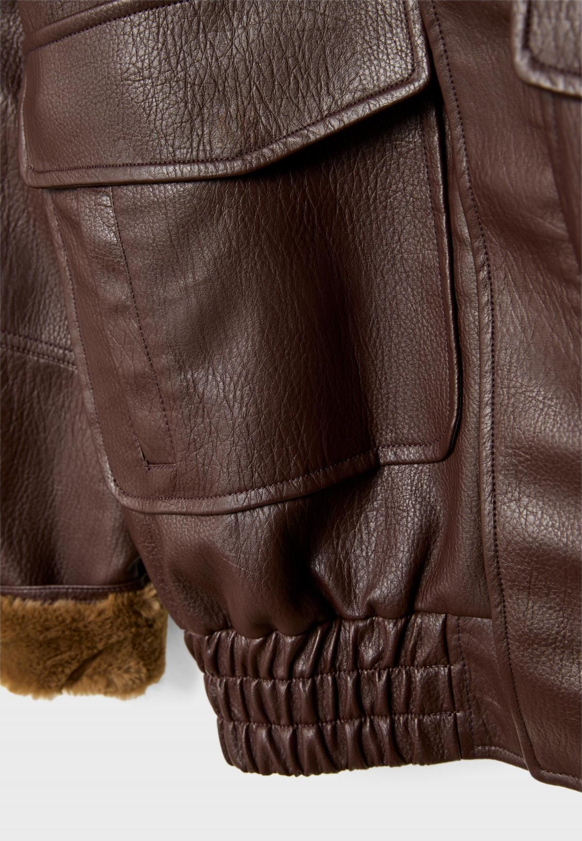 스트라디바리우스 테크니컬 페이크레더 퍼카라 포켓 재킷 8858/362 BROWN - 상세 이미지 2