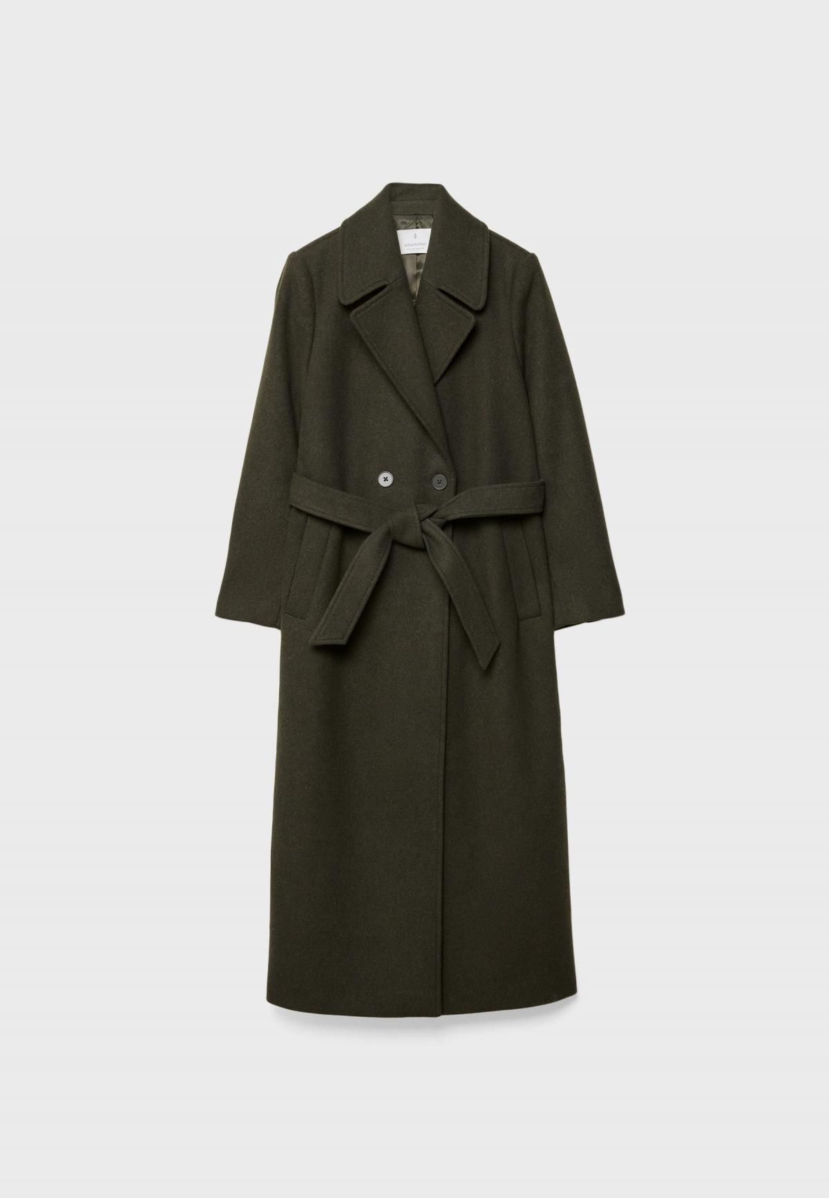 스트라디바리우스 클래식 소프트 벨티드 롱 코트 8639/827 KHAKI - 상품 이미지