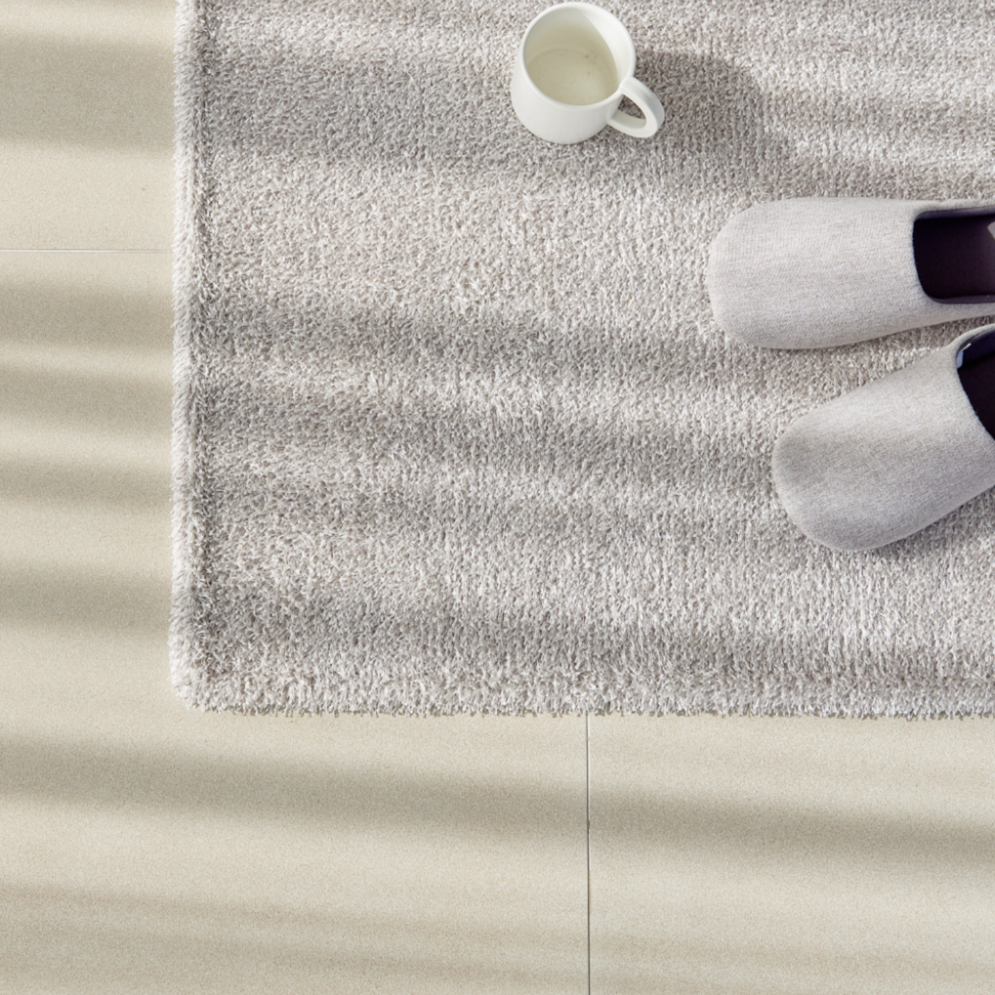 먼지없는 워셔블 장모 온감 러그 대형 거실 침실 원룸 실루엣 애쉬그레이, 170x230