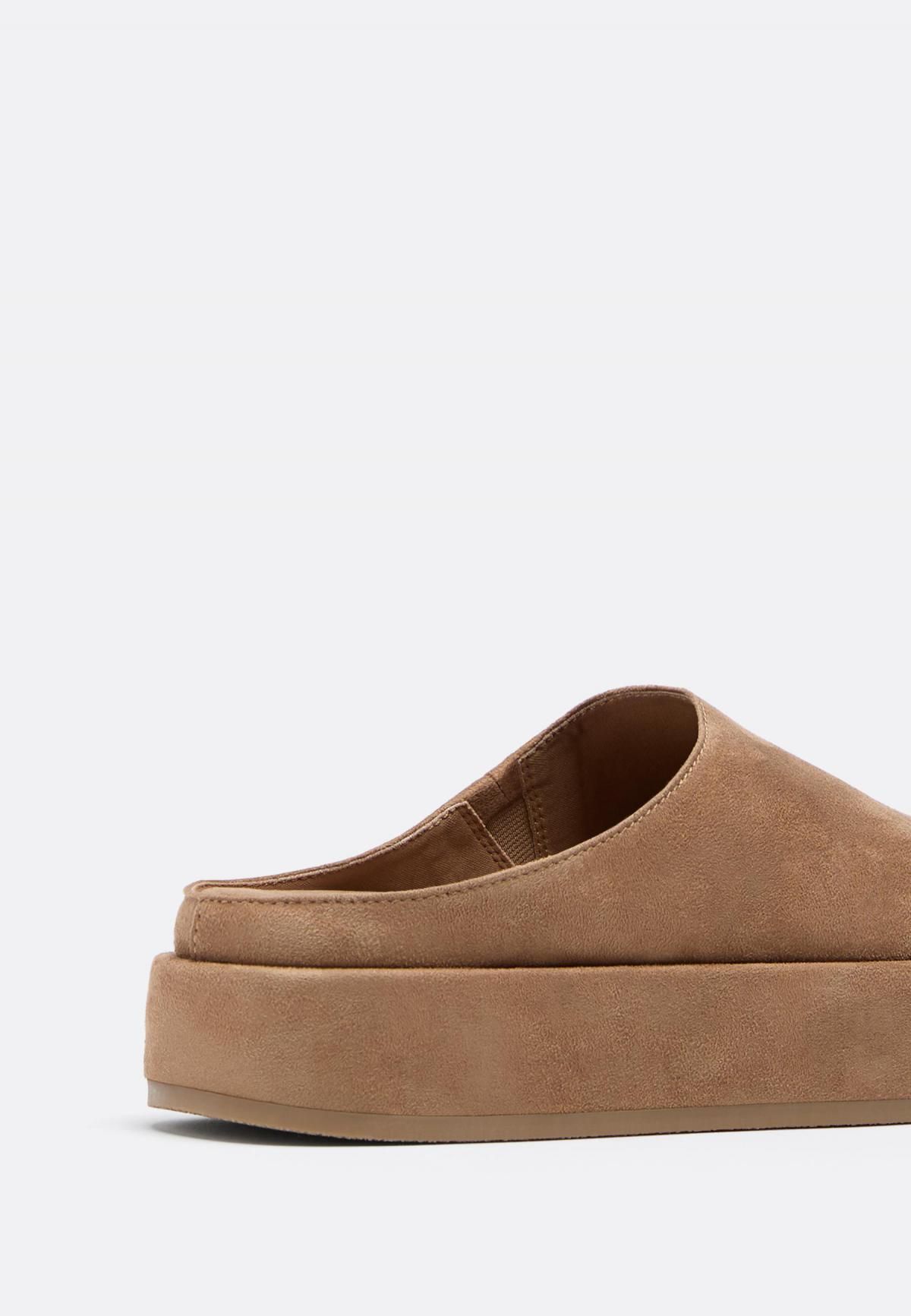 스트라디바리우스 베이지 플랫폼 레더이펙트 뮬 클로그 슈즈 9642/678 BEIGE - 상세 이미지 3