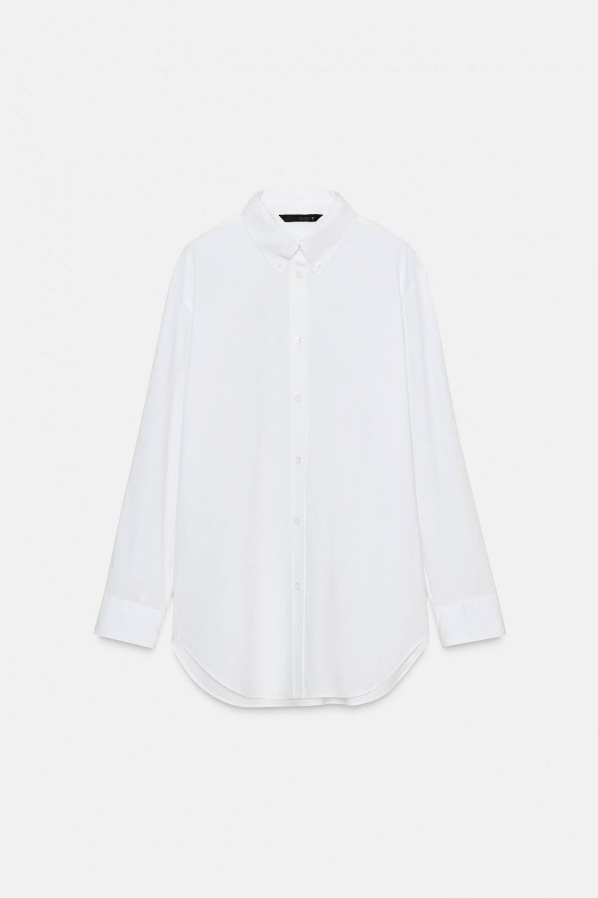 자라 미니멀 오버핏 화이트 포플린 셔츠 8767/255 WHITE - 메인 이미지