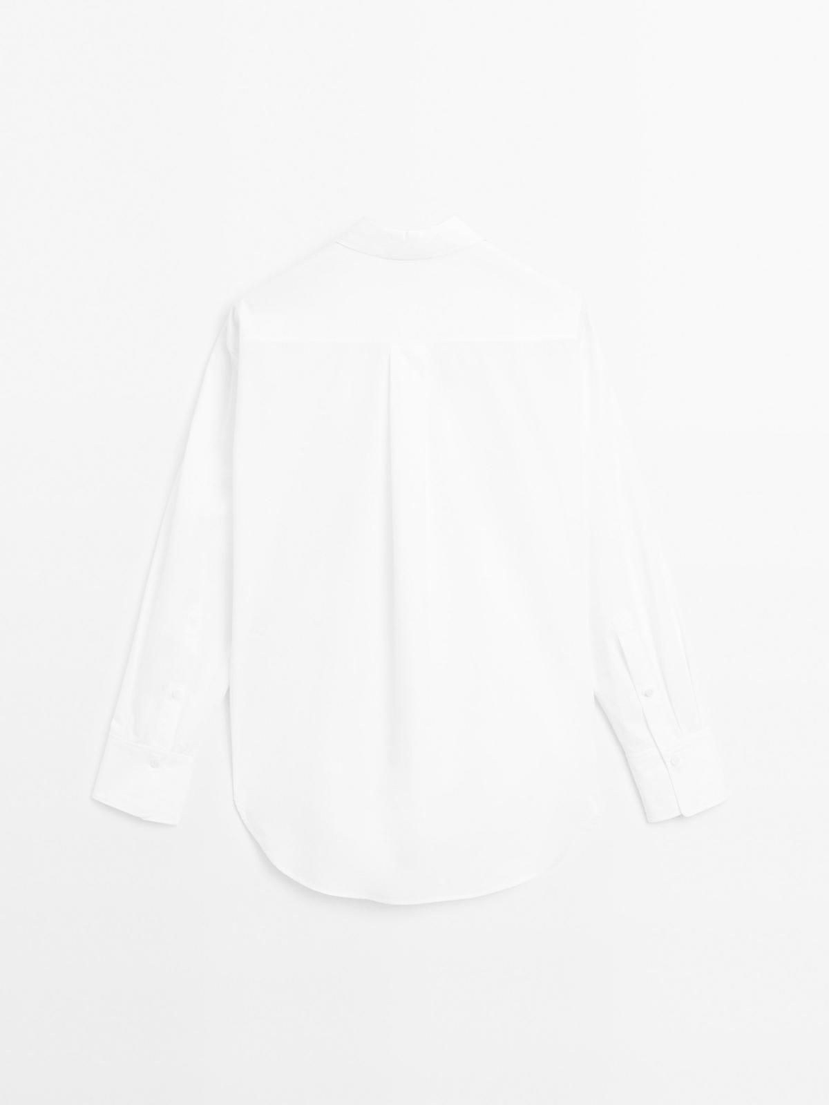 마시모두띠 베이직 테크니컬 코튼 포플린 긴팔 롱 셔츠 5111/911 WHITE - 상세 이미지 4