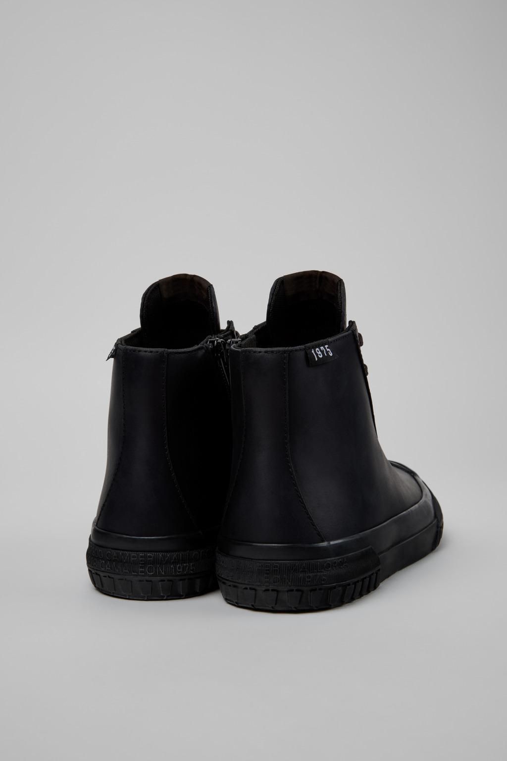 캠퍼 프리미엄 카프스킨 하이탑 스니커즈 Camaleon K400614-011 BLACK - 상세 이미지 3