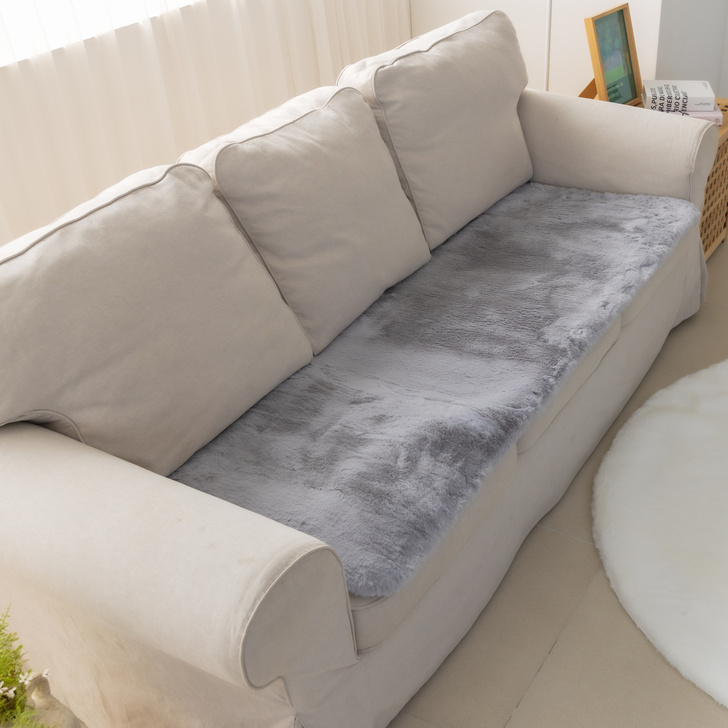 먼지없는 워셔블 장모 온감 러그 대형 거실 침실 원룸 에코퍼 그레이, 60x170