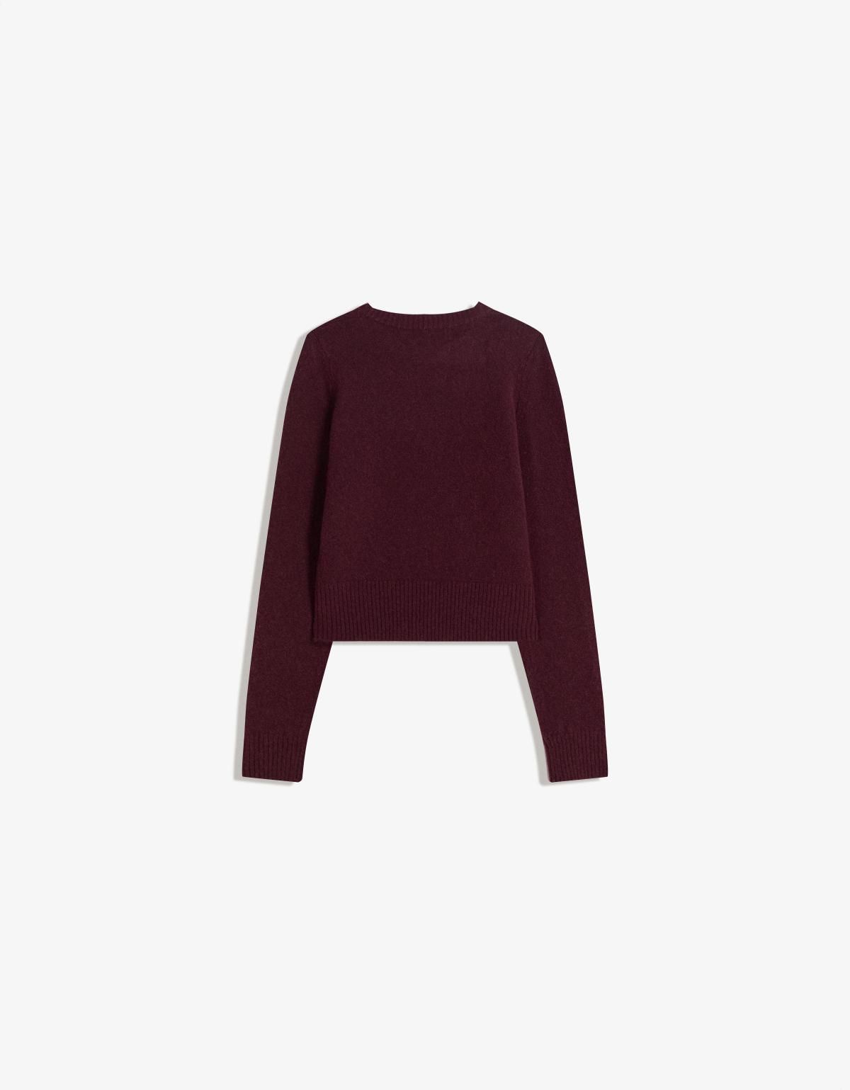 버쉬카 버건디 크롭 라운드넥 니트 스웨터 7262/693 BURGUNDY - 상세 이미지 2