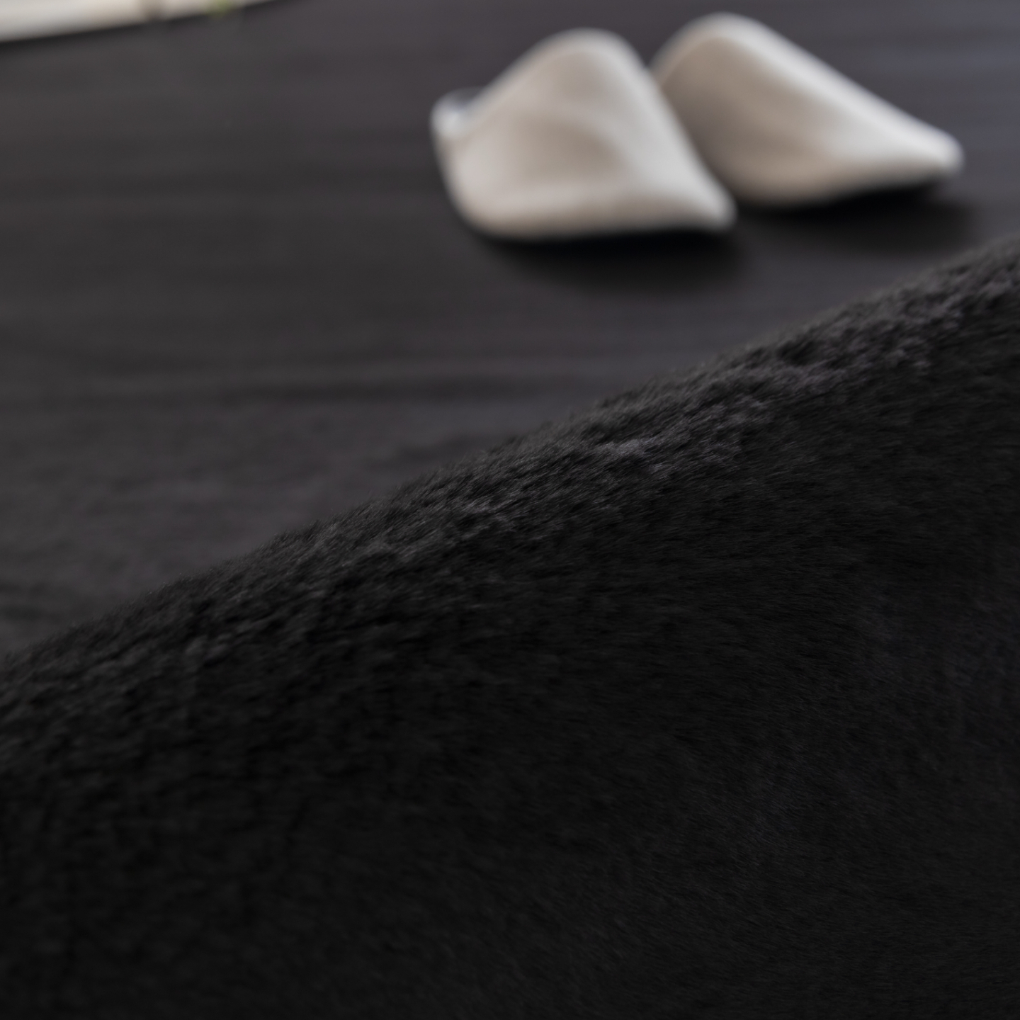 먼지없는 워셔블 장모 온감 러그 대형 거실 침실 원룸 에코퍼 블랙, 원형 100