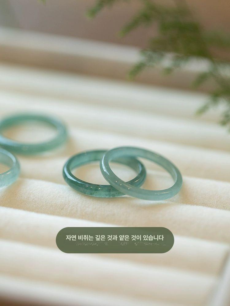 혼주 비취반지 실가락지 손가락둘레 그린 패션반지 커플링 여성스러운 옥가락지 사이즈 8 - 상세 이미지 3