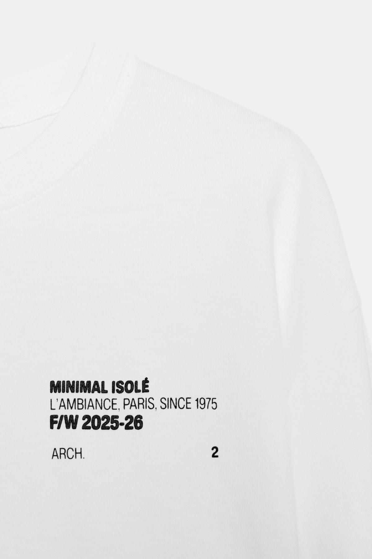 자라 미니멀 라운드넥 레터링 긴팔 티셔츠 0264/816 WHITE - 상세 이미지 5