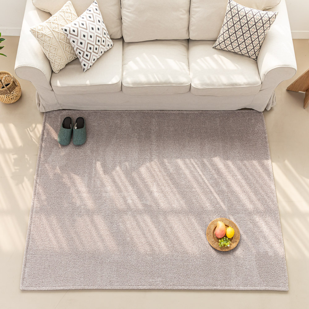 먼지없는 워셔블 장모 온감 러그 대형 거실 침실 원룸 노바 라이트그레이, 100x150