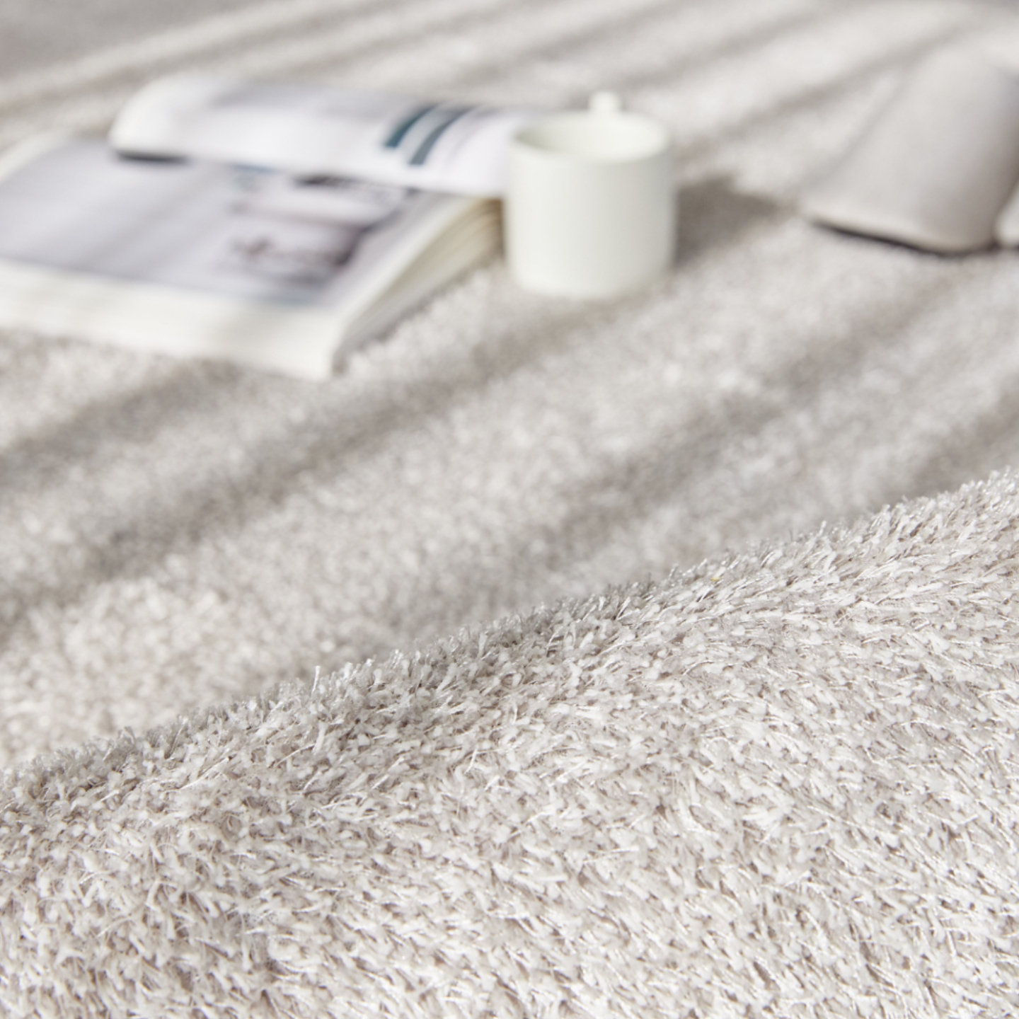 먼지없는 워셔블 장모 온감 러그 대형 거실 침실 원룸 실루엣 애쉬그레이, 170x230