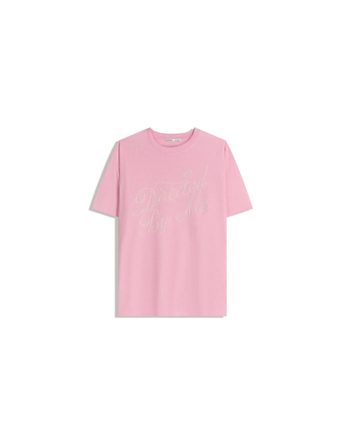 버쉬카 오버사이즈 프린트 핑크 반팔 티셔츠 7643/360 PINK - 상세 이미지 3