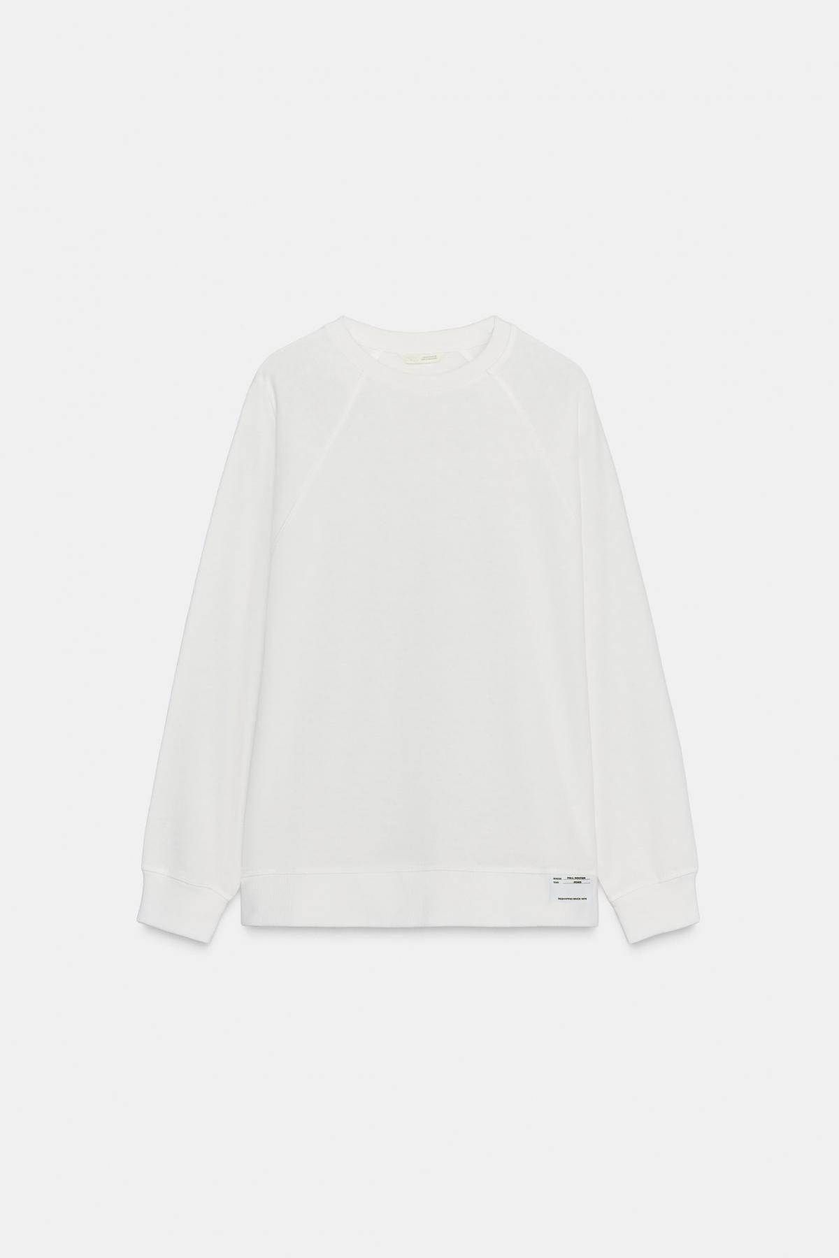 자라 오버사이즈 베이직 화이트 롱슬리브 티셔츠 4424/629 WHITE - 메인 이미지