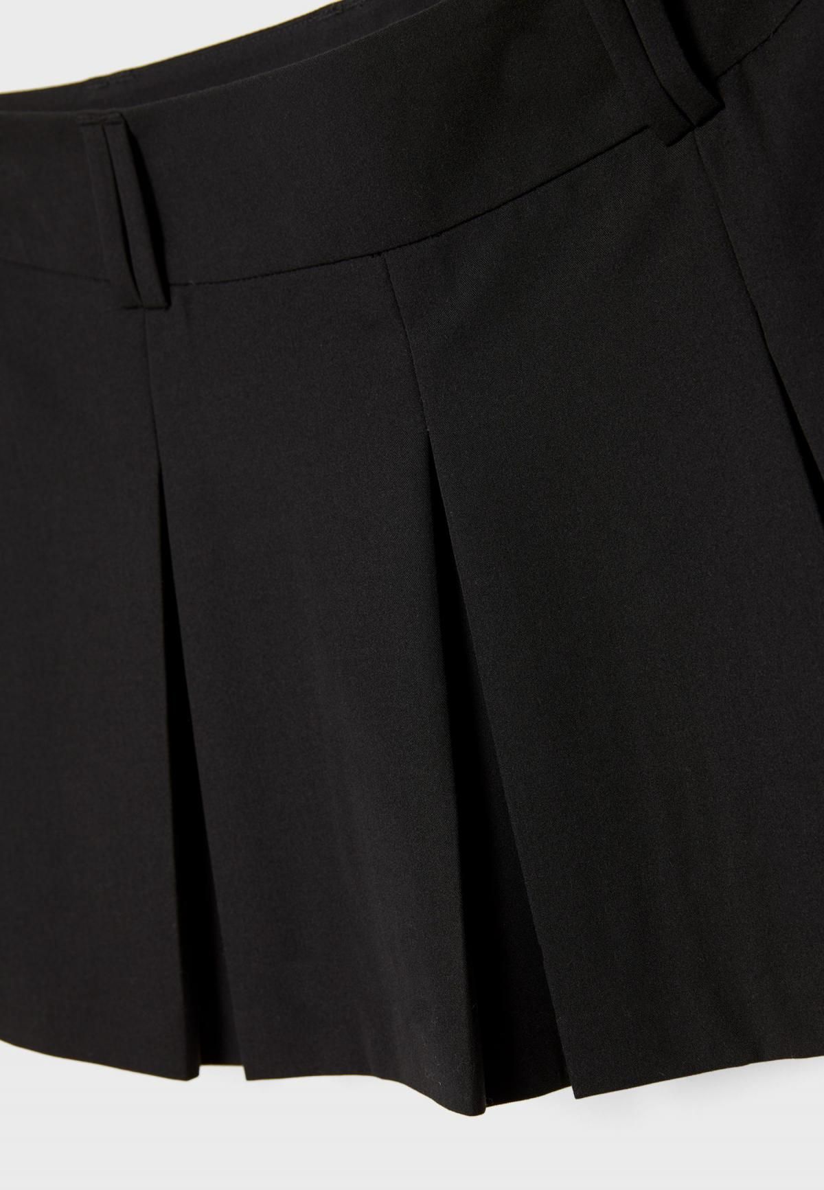 스트라디바리우스 트렌디 플리츠 미니 스커트 팬츠 4713/447 BLACK - 상세 이미지 2