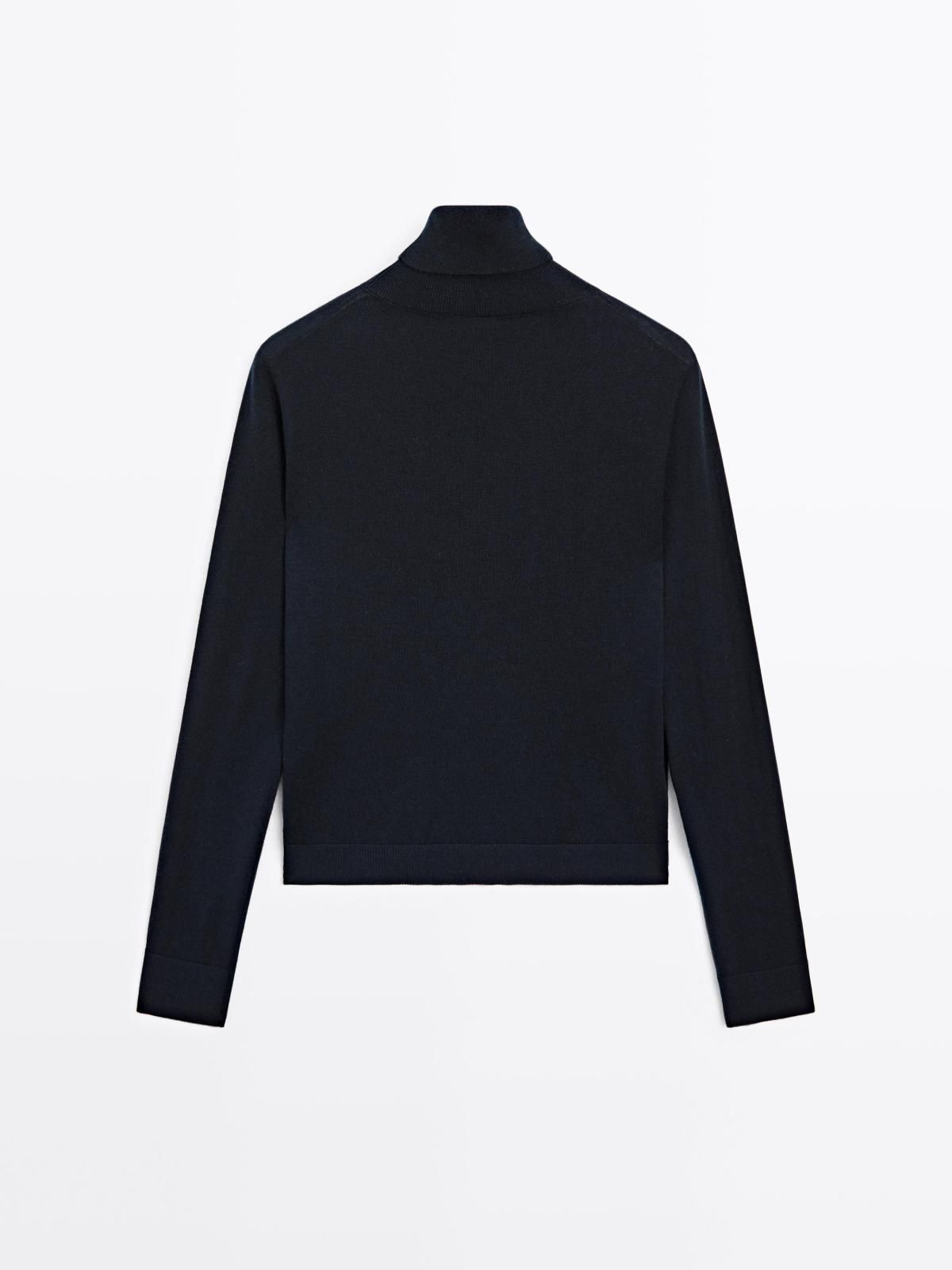 마시모두띠 베이직 하이넥 울블렌드 니트 스웨터 5660/579 NAVY BLUE - 상세 이미지 3