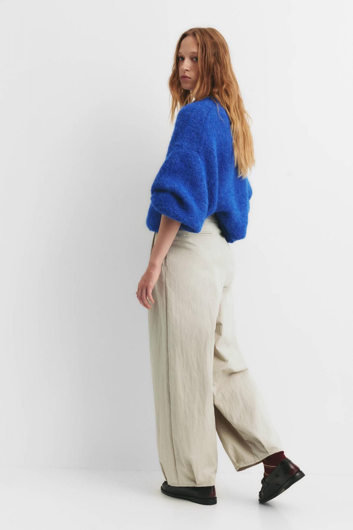 풀앤베어 테크니컬 프레이드 플리츠 와이드 슬랙스 팬츠 7675/396 BEIGE - 상세 이미지 3