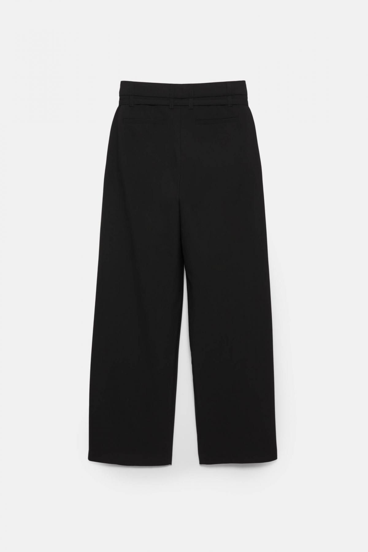 풀앤베어 하이웨이스트 스트레이트 벨티드 슬랙스 팬츠 7674/334 BLACK - 상세 이미지 3