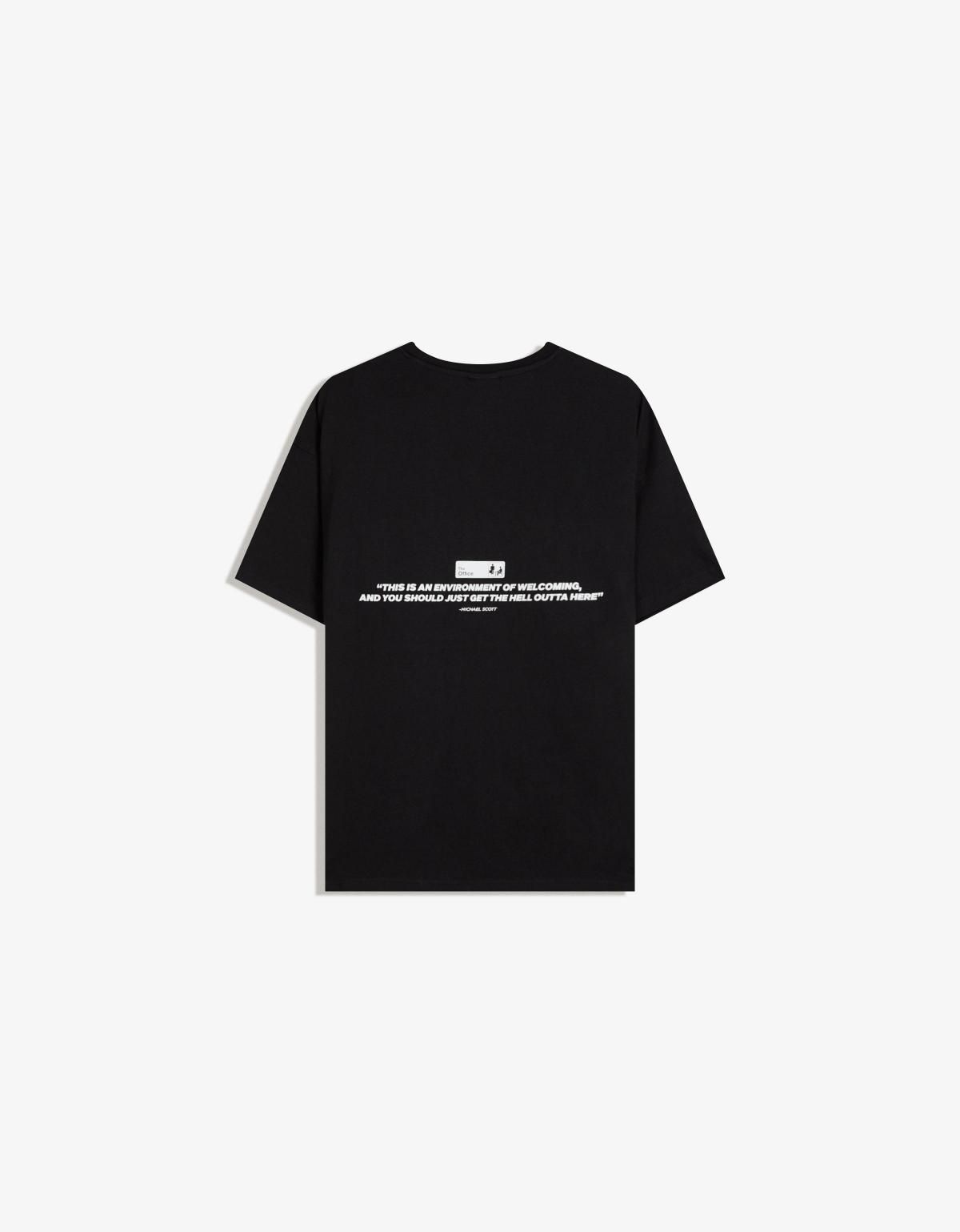 버쉬카 더 오피스 그래픽 프린트 오버핏 반팔 티셔츠 7631/256 BLACK - 상세 이미지 2