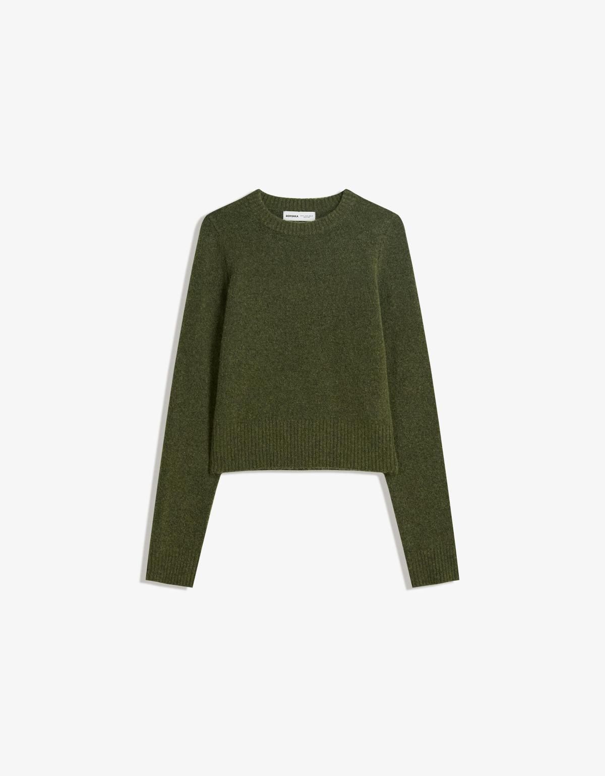 버쉬카 올리브 라운드넥 니트 스웨터 7262/693 GREEN - 상품 이미지
